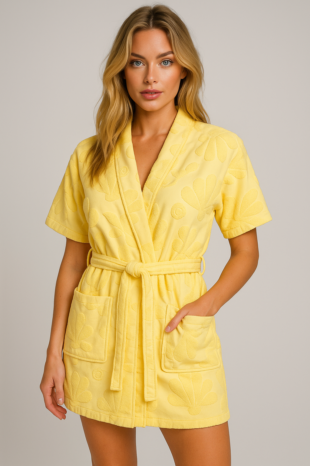 Yellow Cotton Beach Robe